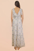 The Rhapsody in Blue Maxi Dress | Blue Floral Tie Strap Maxi