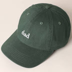 Father's Day Baseball Cap With Dad Text Embroidery, close up
