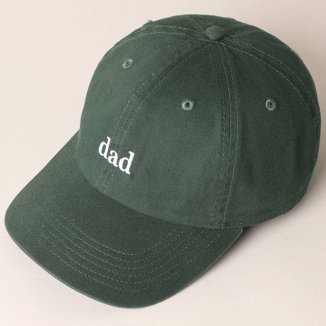Father's Day Baseball Cap With Dad Text Embroidery, close up