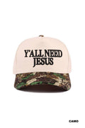 Y’all Need Jesus Canvas Cap