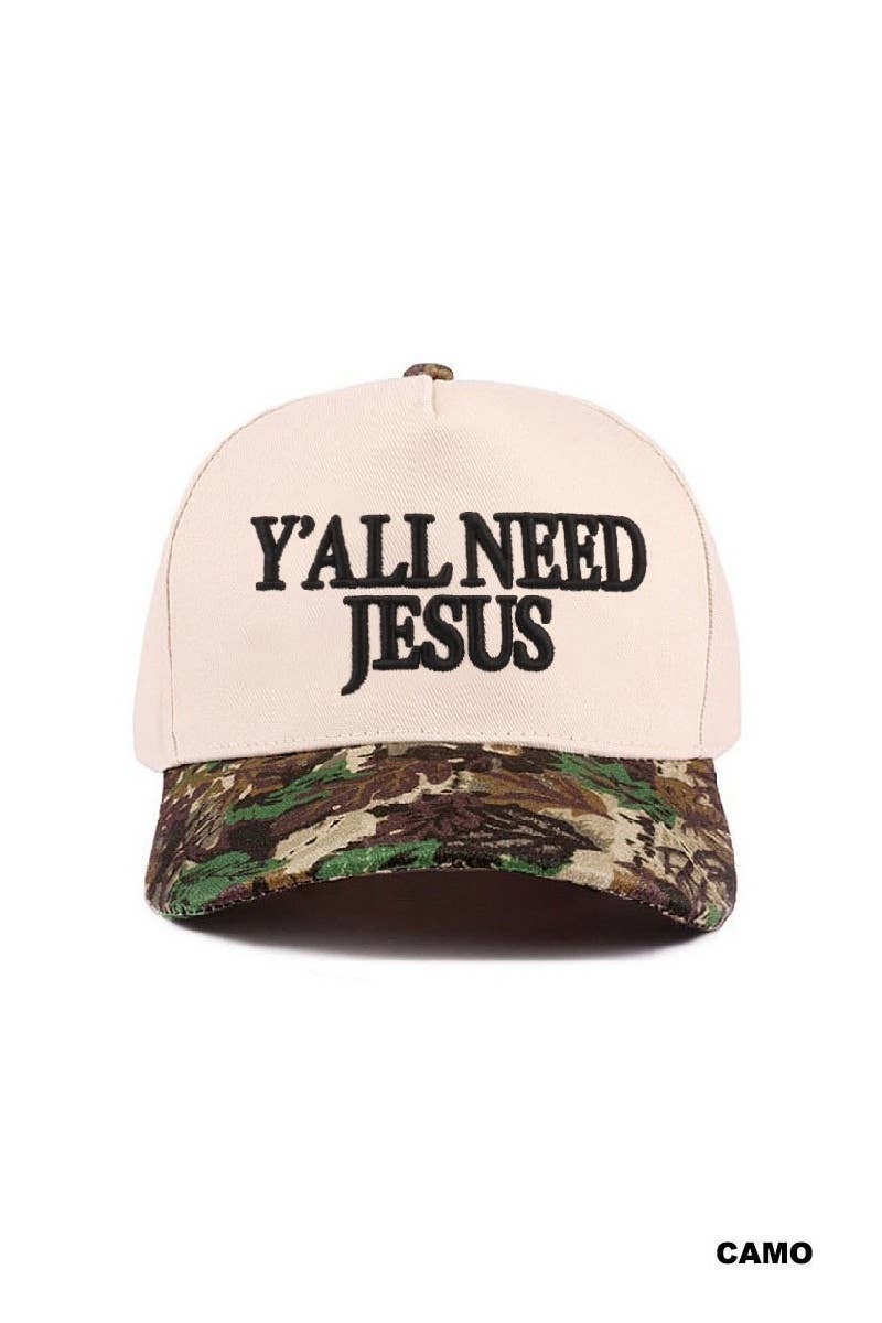 Y’all Need Jesus Canvas Cap