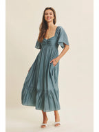 The HoneyBloom Classic Midi Dress | Flowy Sleeve Midi Dress