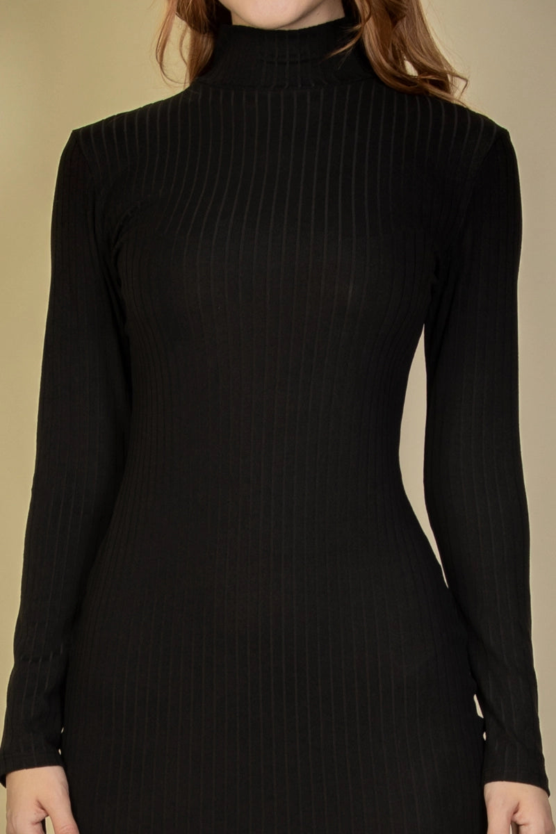 The Sculpt Mock Neck Midi Dress | Ribbed Bodycon Dress