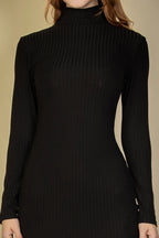 The Sculpt Mock Neck Midi Dress | Ribbed Bodycon Dress