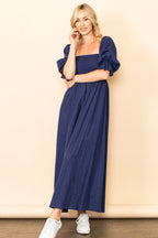 The Meadow Breeze Midi Dress | Linen On or Off Shoulder Dress