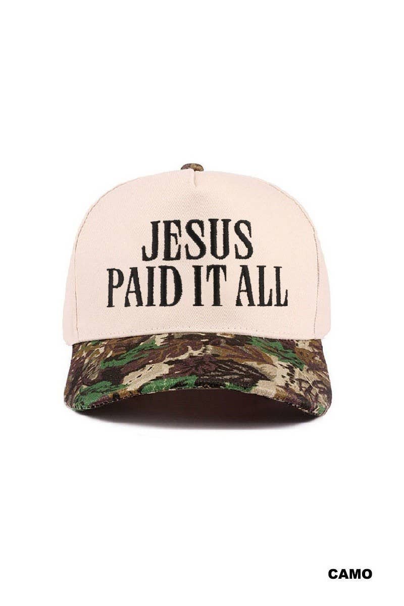 Jesus Paid It All Two Tone Cotton Hat