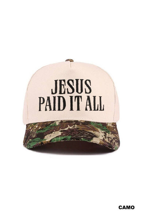 Jesus Paid It All Two Tone Cotton Hat