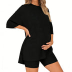 The Everyday Relaxed Fit Maternity Top and Biker Shorts