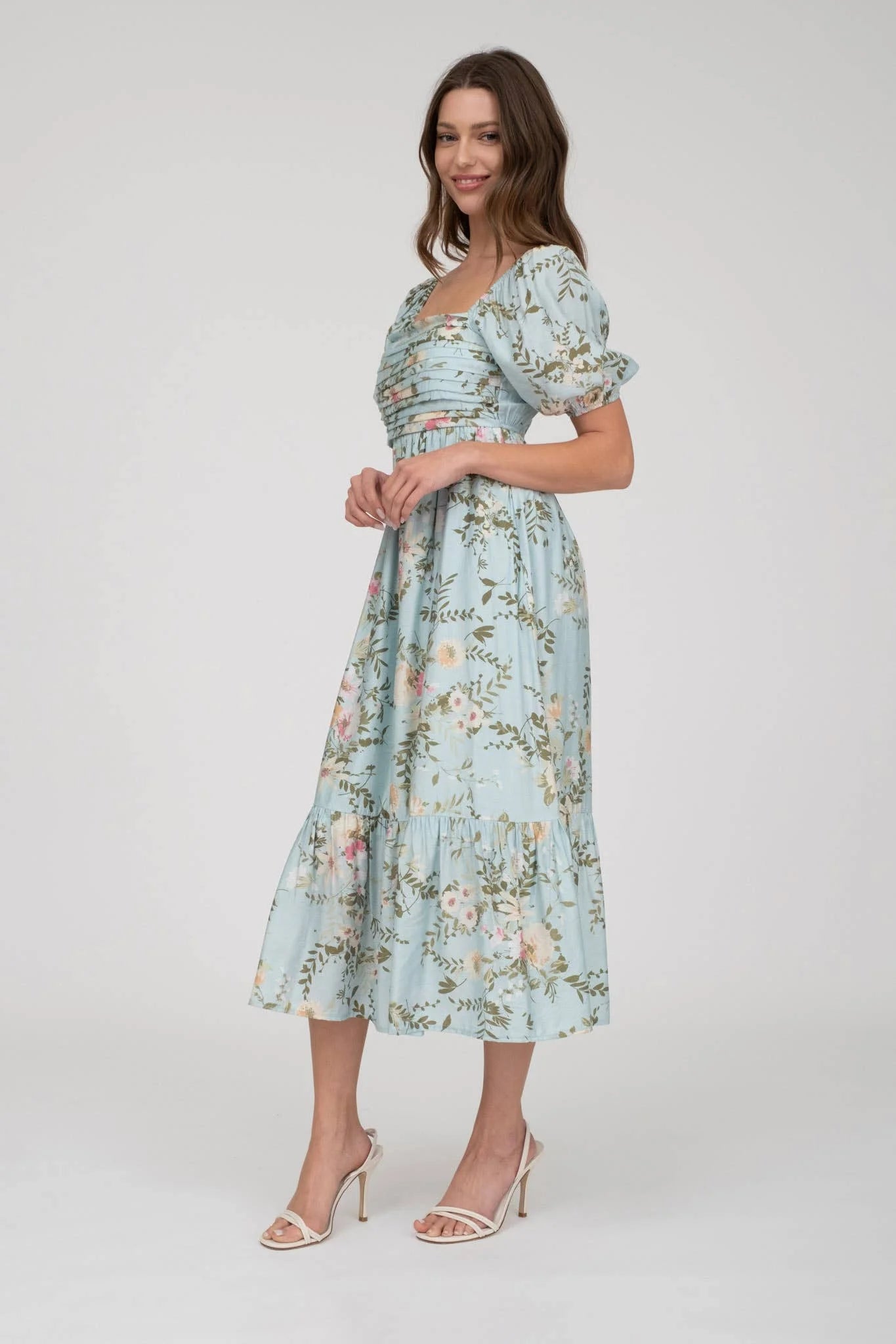 Floral Pleated Midi