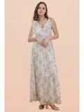 The Rhapsody in Blue Maxi Dress | Blue Floral Tie Strap Maxi
