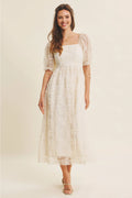 Giving Fairytale Midi Dress | Sparkly Embroidered Floral Midi Dress