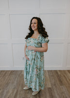 The Floral Pleated Midi | Romantic Bump Friendly Dress