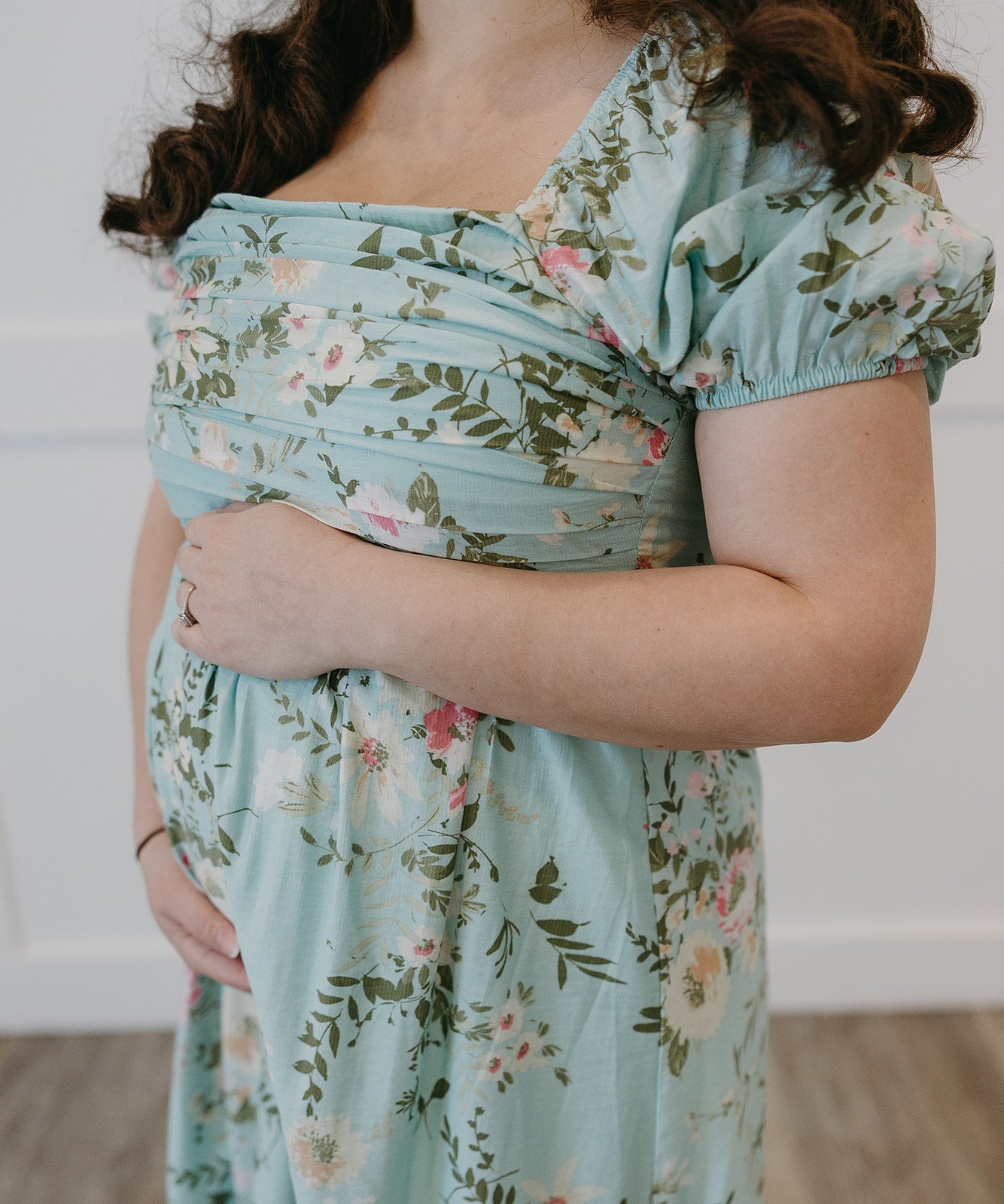 The Floral Pleated Midi | Romantic Bump Friendly Dress