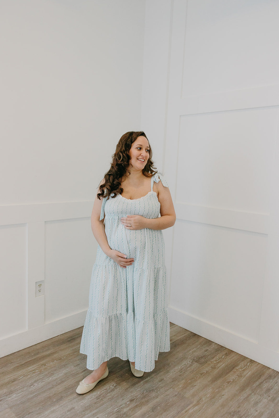 The Sweetheart Bow Shoulder Maxi | Bump Friendly Romantic Dress HoneyBloom Company The Sweetheart Bow Shoulder Maxi | Bump Friendly Romantic Dress HoneyBloom Company