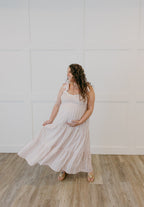 The Sweetheart Bow Shoulder Maxi | Bump Friendly Romantic Dress