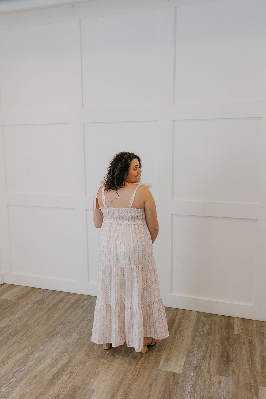 The Sweetheart Bow Shoulder Maxi | Bump Friendly Romantic Dress