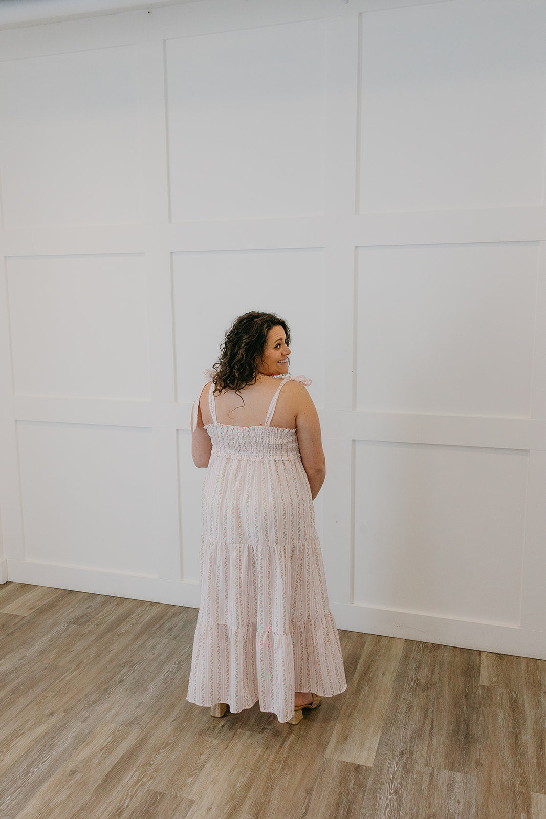 The Sweetheart Bow Shoulder Maxi | Bump Friendly Romantic Dress