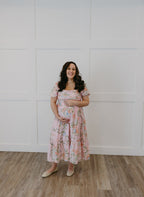 The Floral Pleated Midi | Romantic Bump Friendly Dress