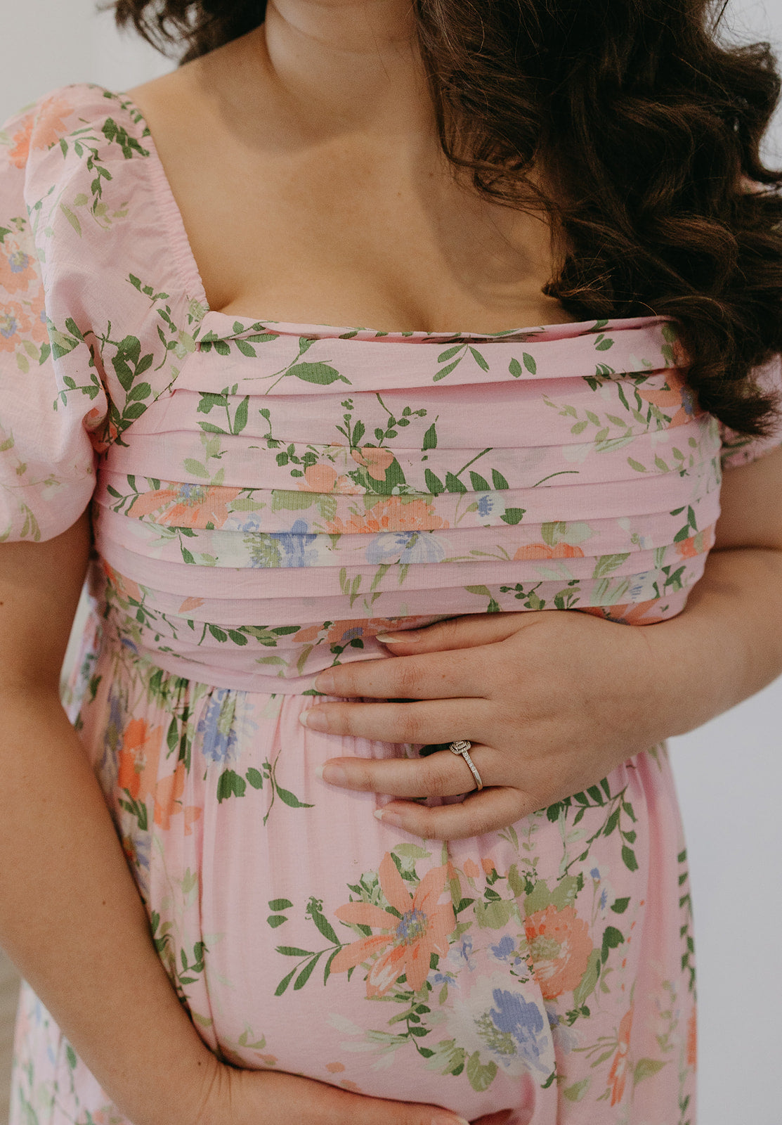 The Floral Pleated Midi | Romantic Bump Friendly Dress