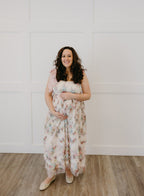 The Secret Garden Maternity Dress | Smocked Midi Ruffle Dress