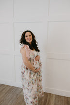 The Secret Garden Maternity Dress | Smocked Midi Ruffle Dress