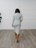 The Cozy Chic Maternity Sweater Dress | Gray Ribbed Knit Midi