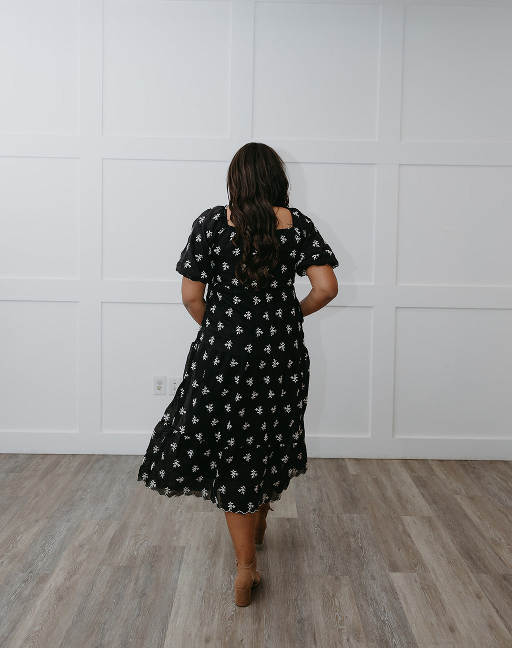 The Black Embroidered Maxi Dress | Floral Embroidered Maxi with Pockets