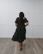 The Black Embroidered Maxi Dress | Floral Embroidered Maxi with Pockets