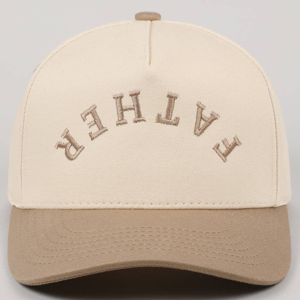FATHER Upside Down Embroidery Two Tone Cap, back view