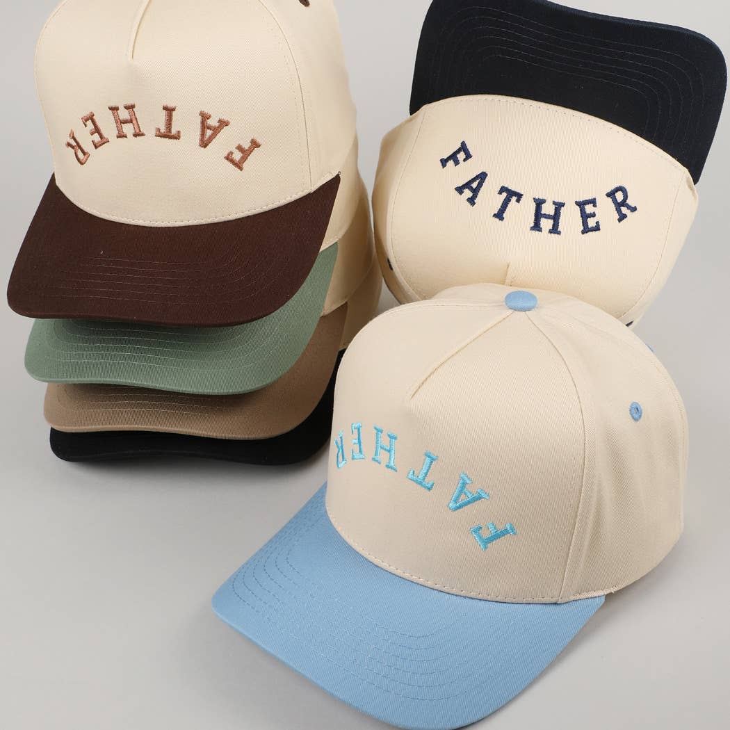FATHER Upside Down Embroidery Two Tone Cap, detail view