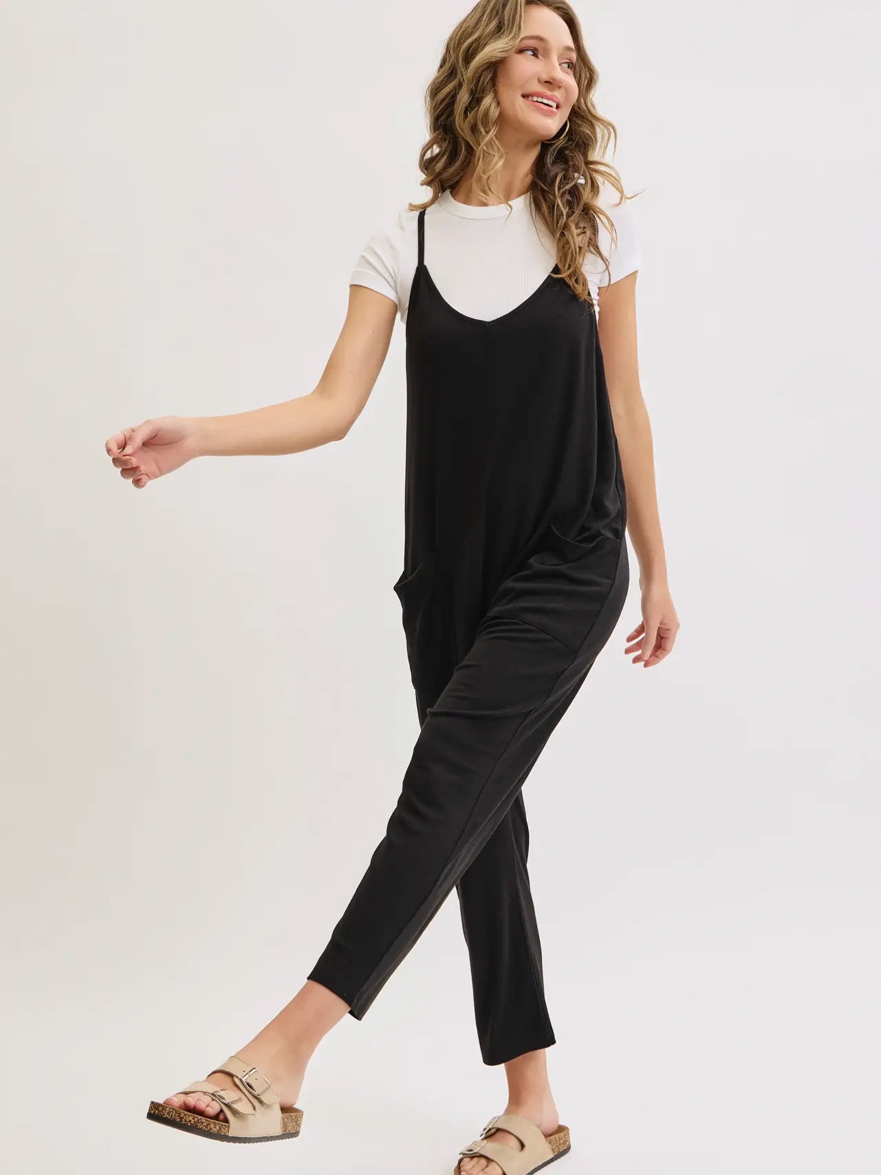 The Honey Chill One Piece | Black Oversized Lounge Jumpsuit