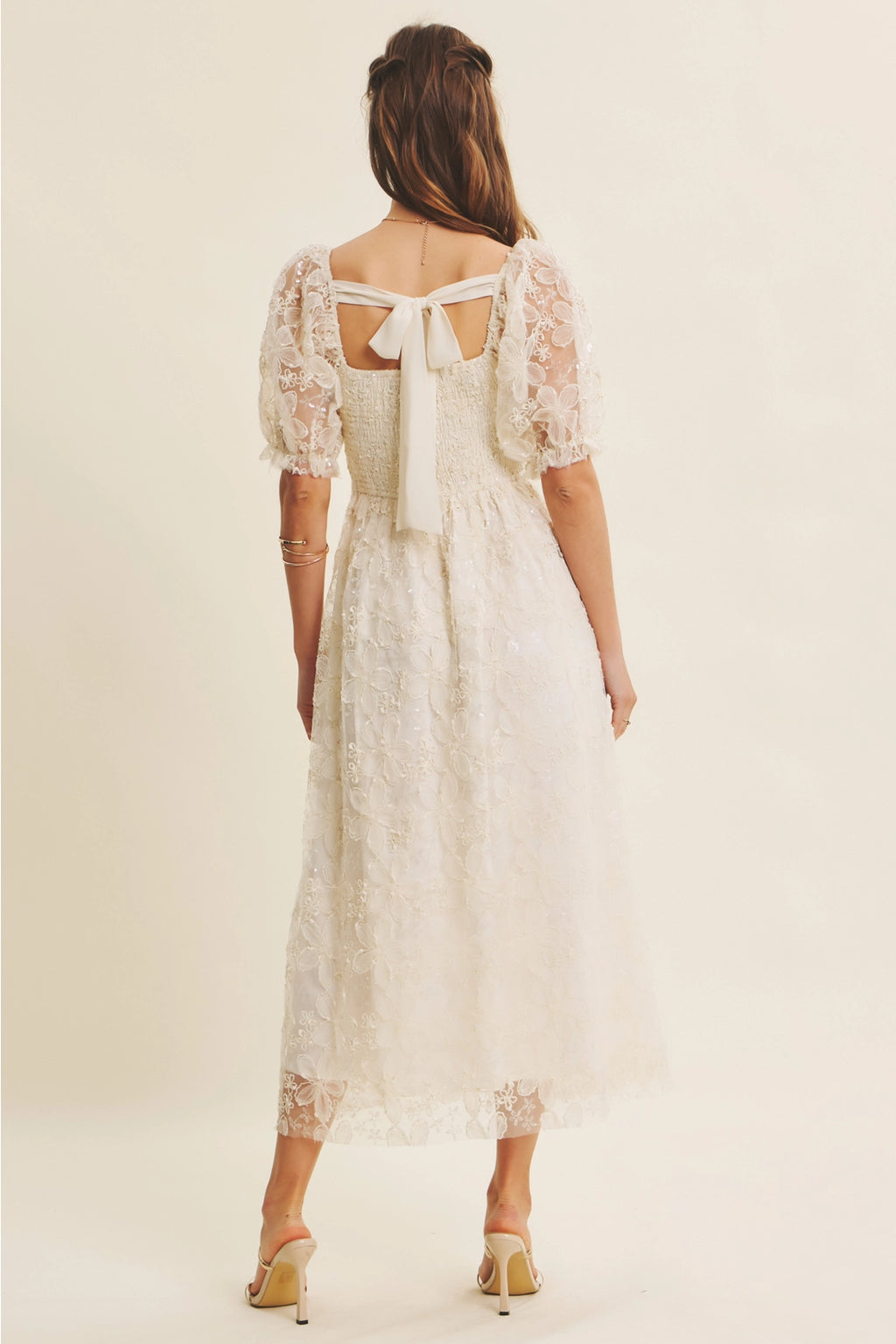 Giving Fairytale Midi Dress | Sparkly Embroidered Floral Midi Dress