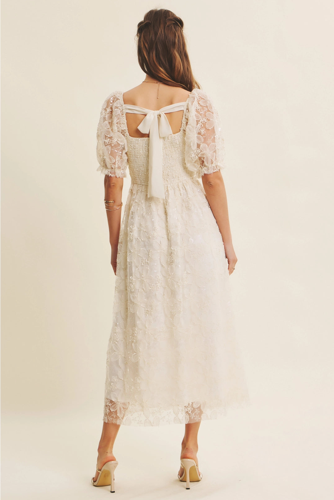 Giving Fairytale Midi Dress | Sparkly Embroidered Floral Midi Dress