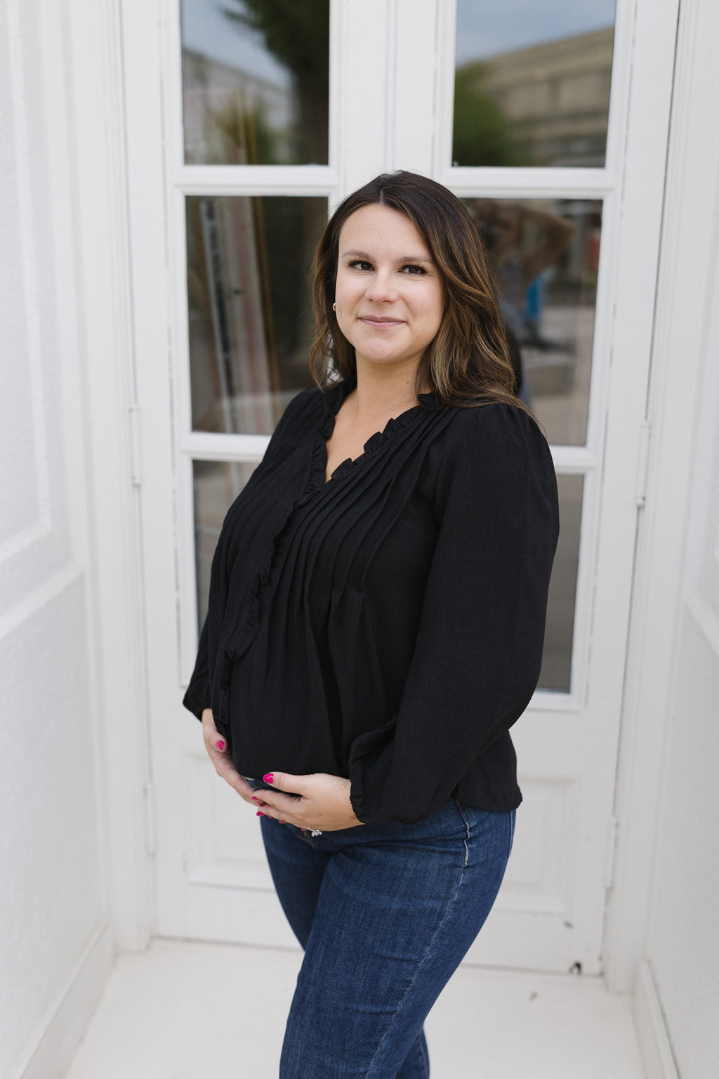 The Everly Blouse | Ruffle Pintuck Blouse