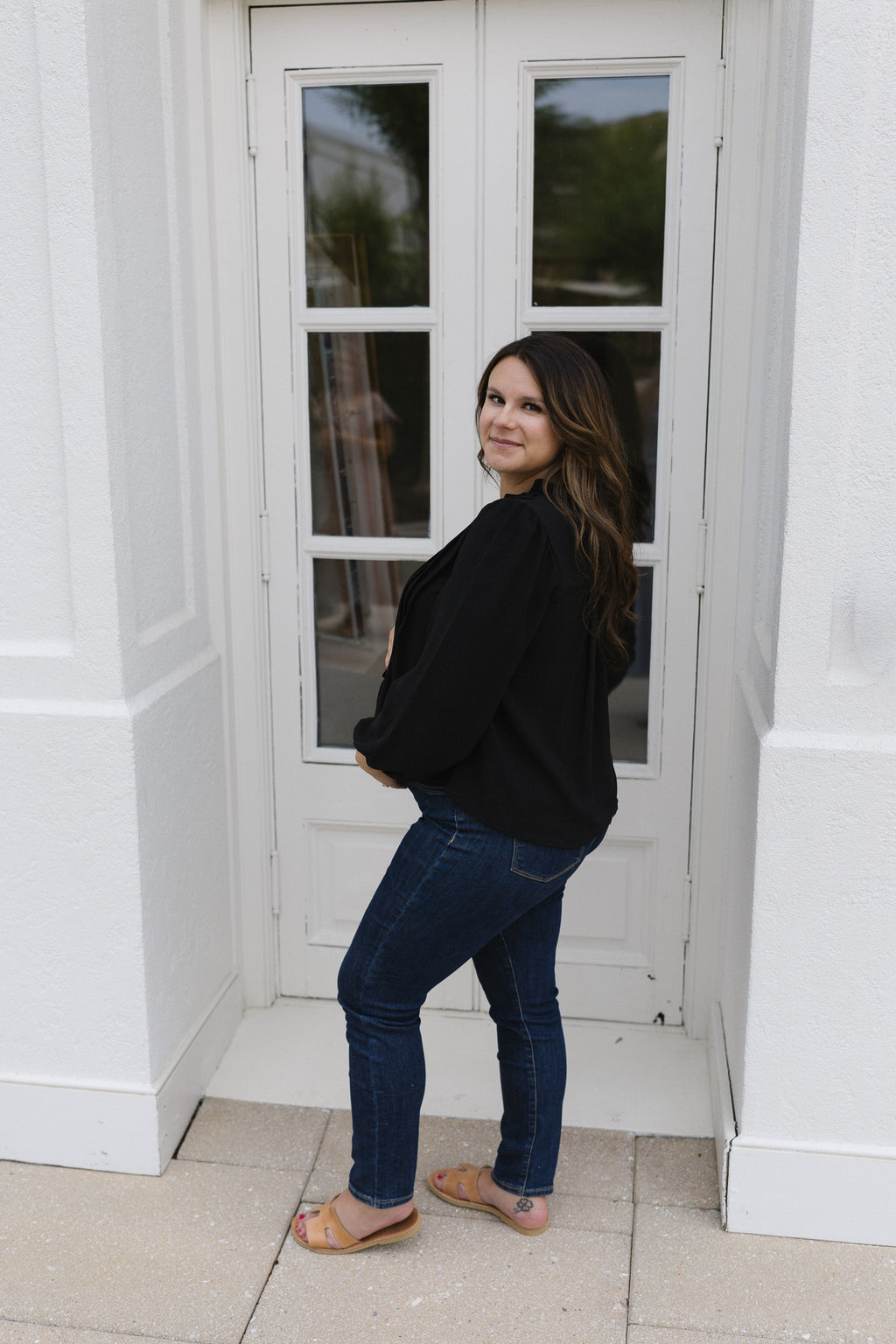 The Everly Blouse | Ruffle Pintuck Blouse