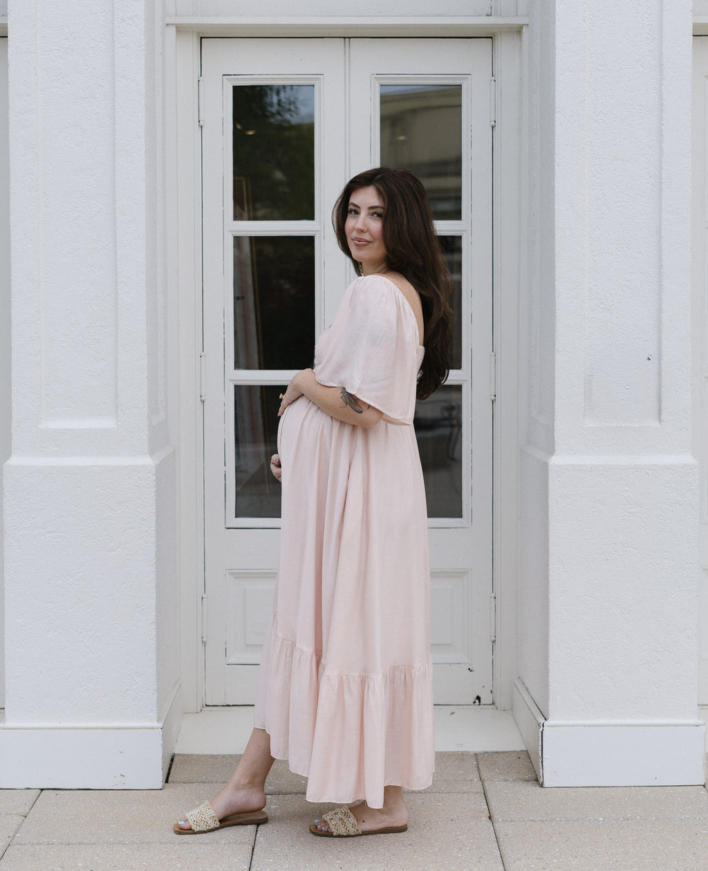 The HoneyBloom Classic Midi Dress | Flowy Sleeve Midi Dress