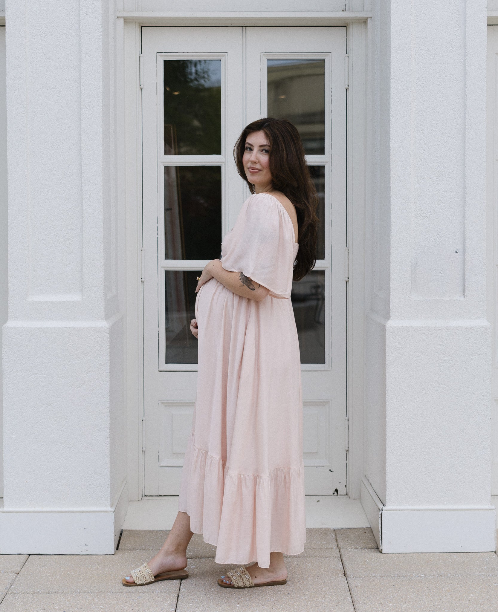 The HoneyBloom Classic Midi Dress | Flowy Sleeve Midi Dress