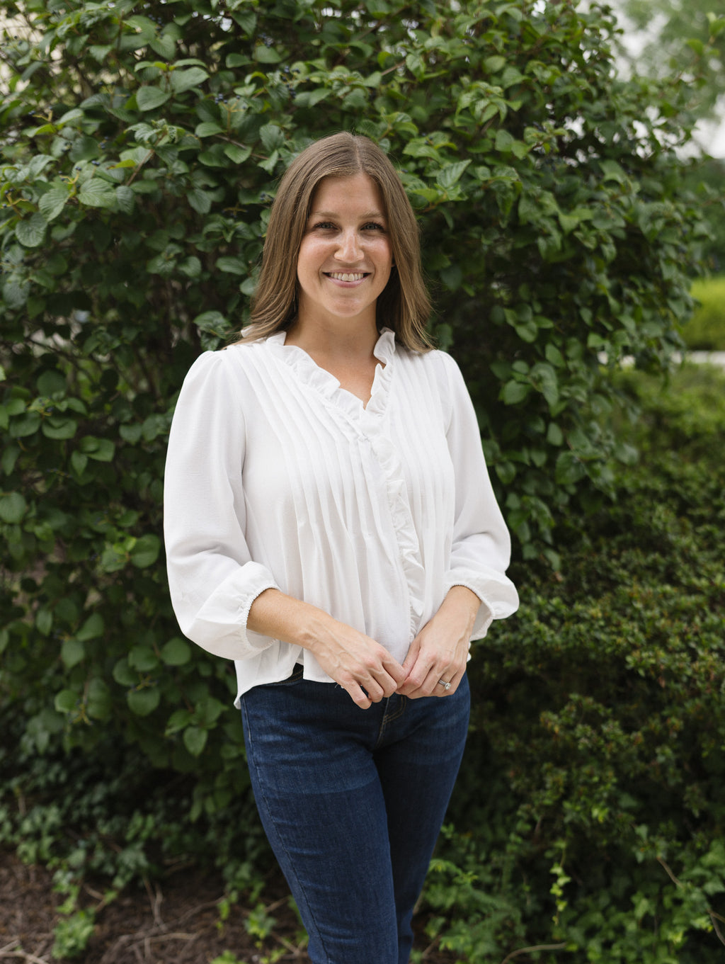 The Everly Blouse | Ruffle Pintuck Blouse