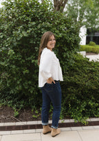 The Everly Blouse | Ruffle Pintuck Blouse