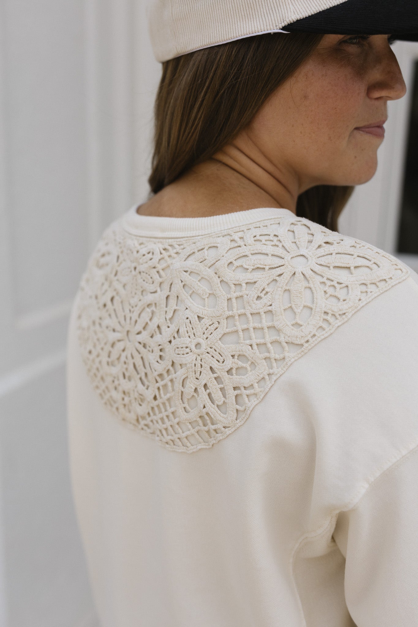 The Crochet Crewneck | Bow Detail Sweatshirt