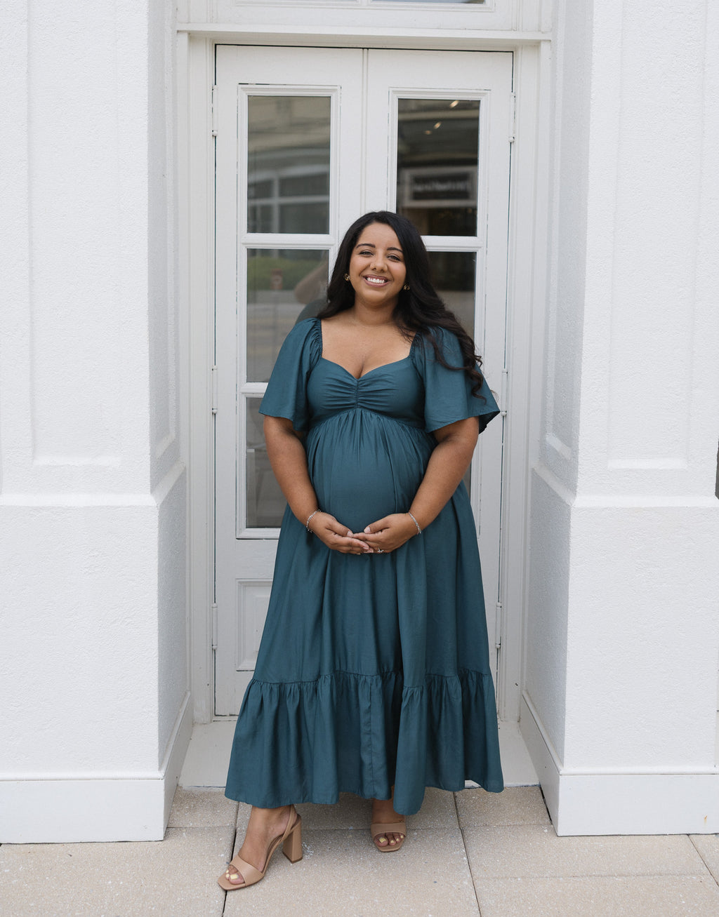 The HoneyBloom Classic Midi Dress | Flowy Sleeve Midi Dress