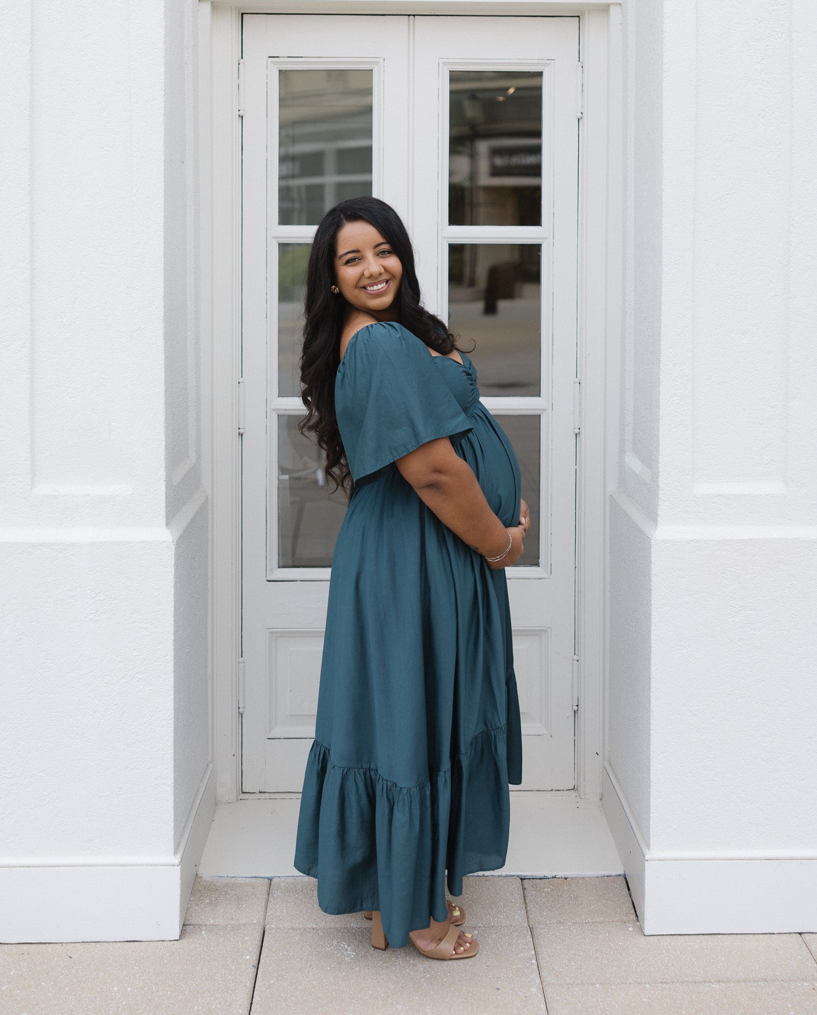 The HoneyBloom Classic Midi Dress | Flowy Sleeve Midi Dress