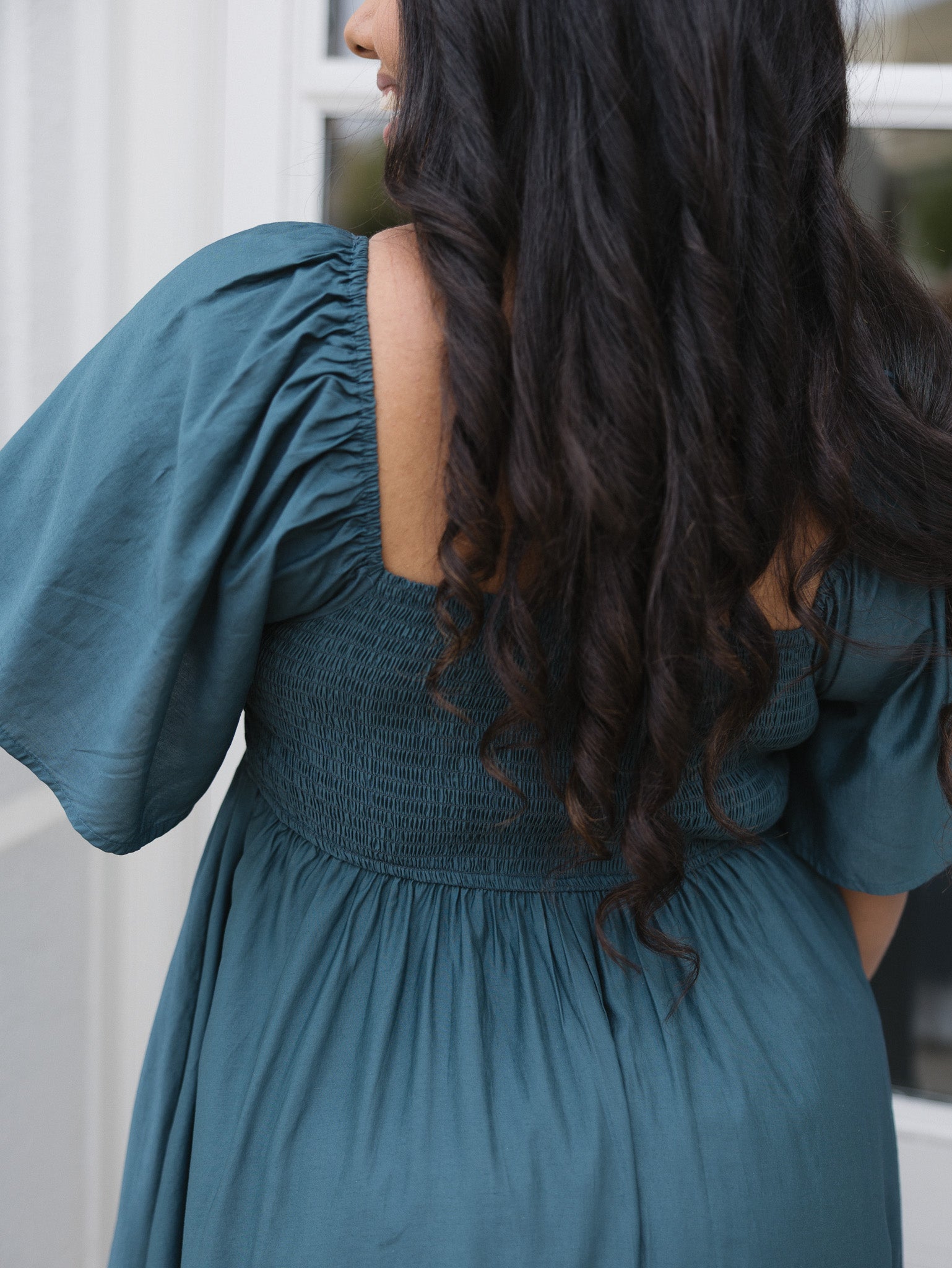 The HoneyBloom Classic Midi Dress | Flowy Sleeve Midi Dress