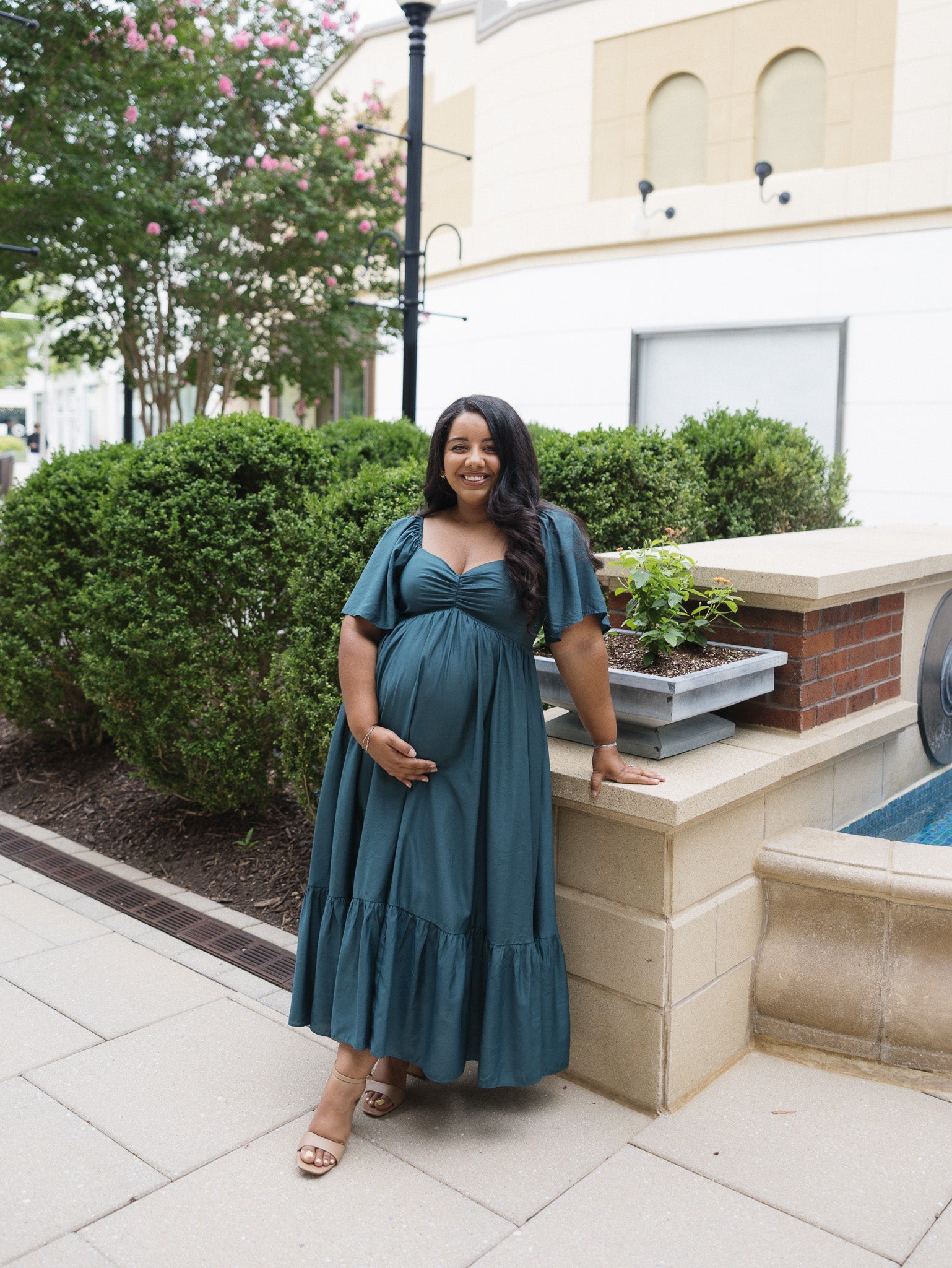 The HoneyBloom Classic Midi Dress | Flowy Sleeve Midi Dress