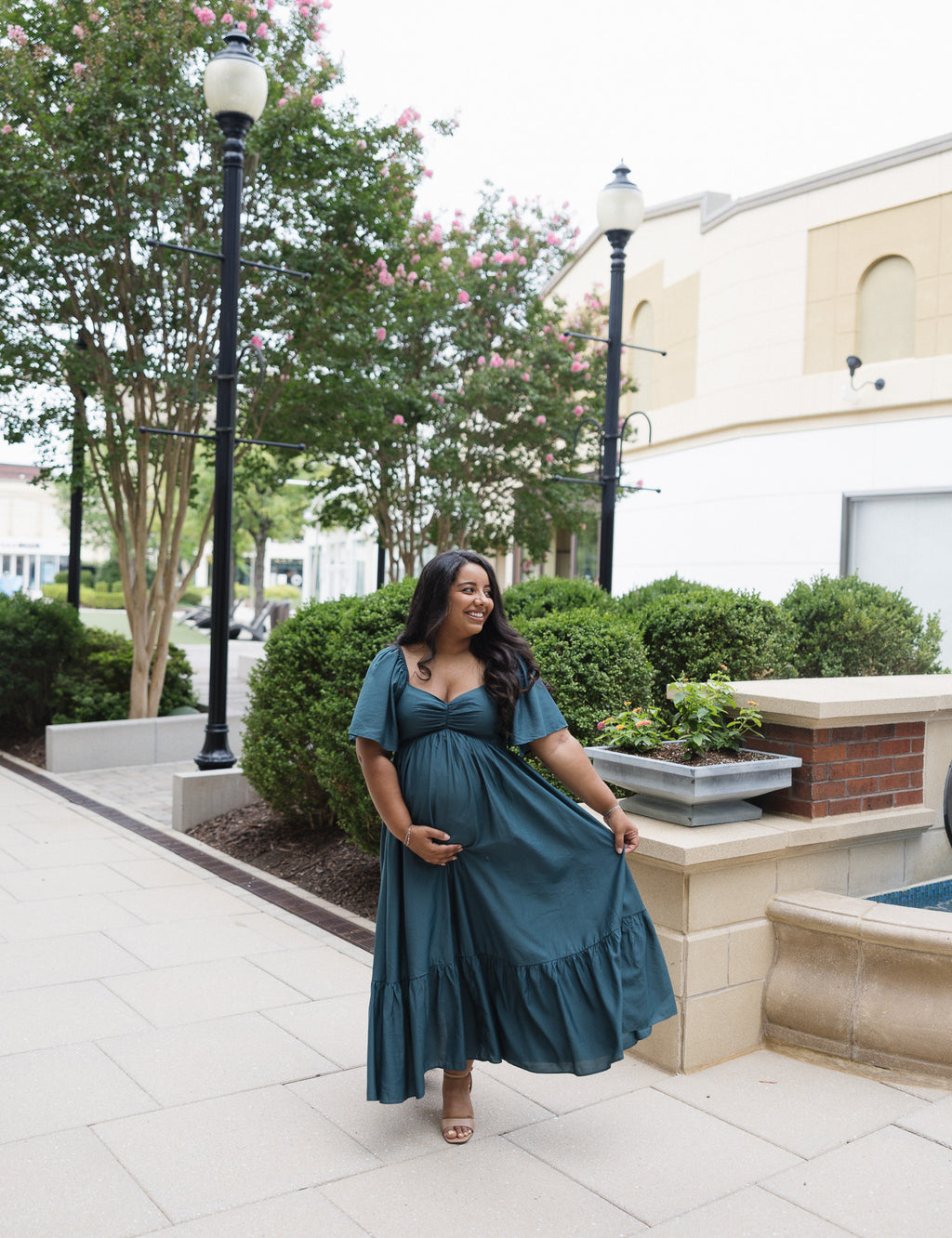 The HoneyBloom Classic Midi Dress | Flowy Sleeve Midi Dress