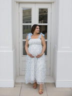 The Secret Garden Dress | Floral Textured Smocked Midi Dress