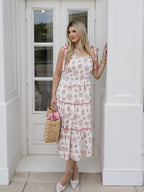 The Vintage Rose Maxi Dress | Floral Smocked Ribbon Tie Dress
