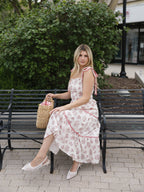 The Vintage Rose Maxi Dress | Floral Smocked Ribbon Tie Dress