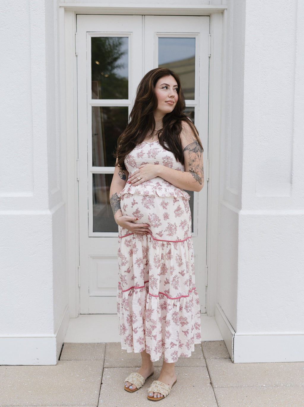 The Vintage Rose Maxi Dress | Floral Smocked Ribbon Tie Dress