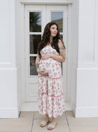 The Vintage Rose Maxi Dress | Floral Smocked Ribbon Tie Dress